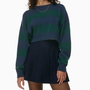 Sunday Best Peggy Cropped Striped Sweater Small
